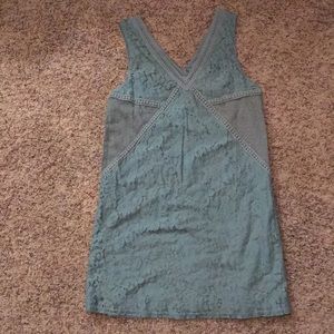 Teal Lace Overlay Dress
